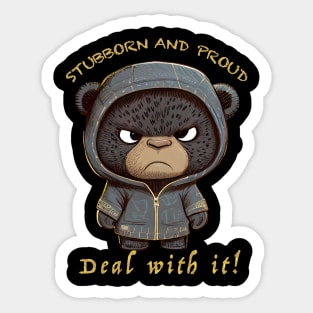 Panther Stubborn Deal With It Cute Adorable Funny Quote Sticker